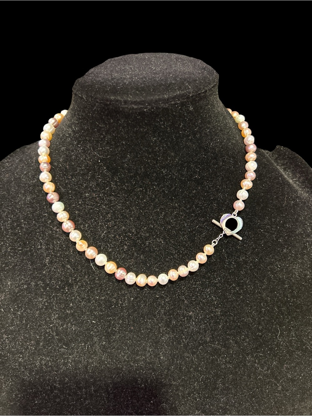 Janes Pearl Multicolor Freshwater Pearl Necklace with Toggle Clasp